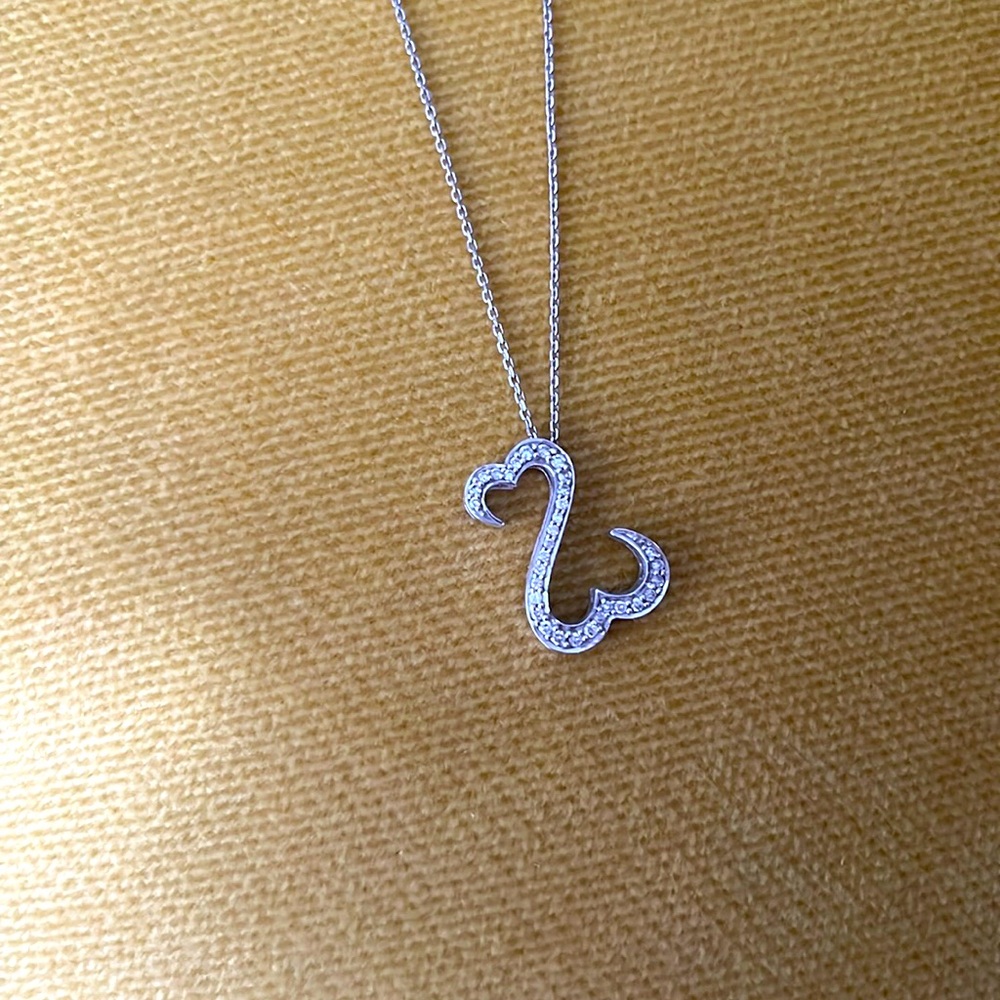 Open Hearts White Gold and Diamond Necklace